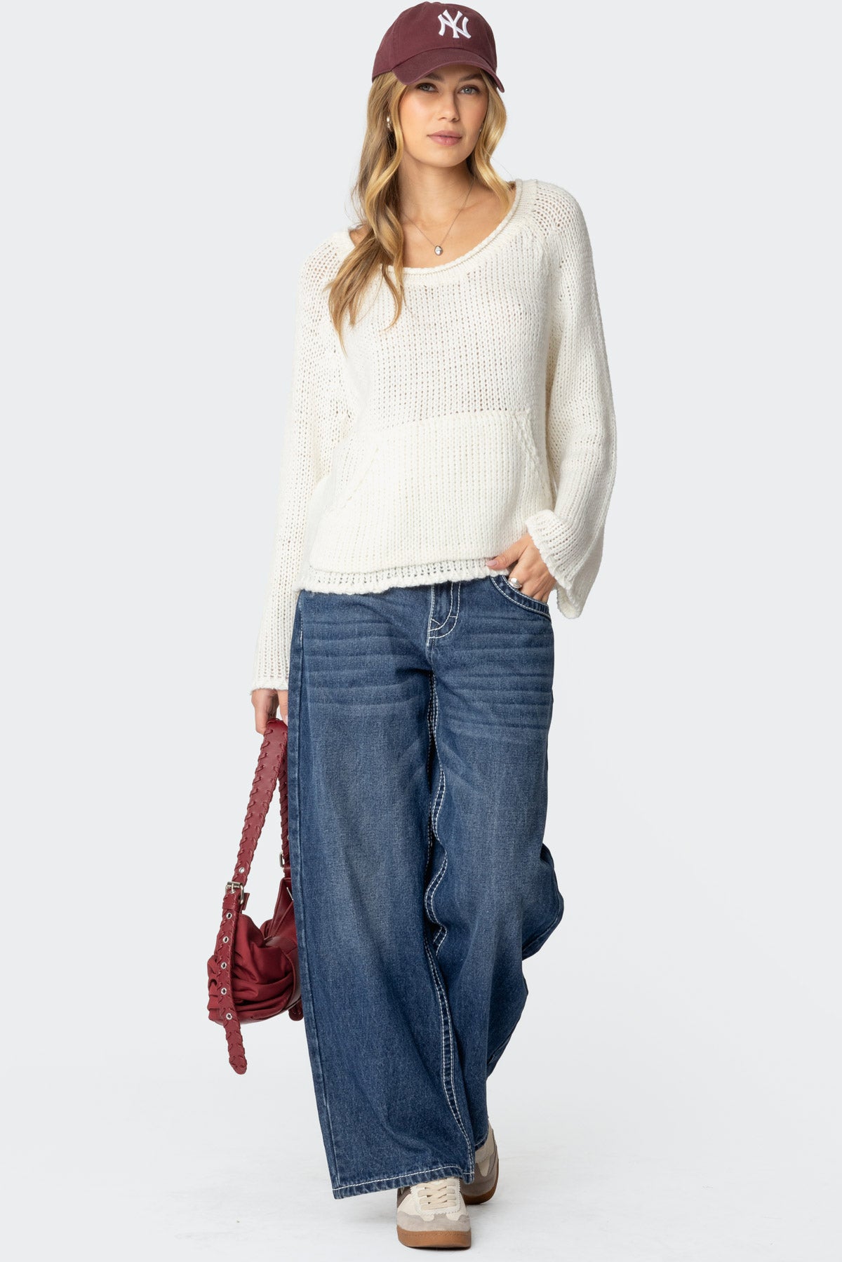 Kangaroo Pocket Oversized Knit Top edikted Women s Clothing Online